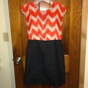 Chevron & Navy Dress